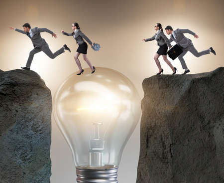 The bright idea concept with business peopleの写真素材