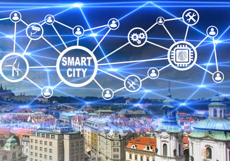 Concept of smart city and internet of thingsの写真素材