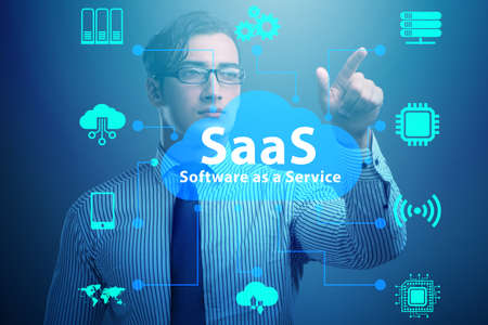 Software as a service - SaaS concept with businessmanの写真素材