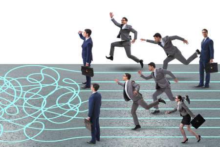 Business people in uncertainty conceptの写真素材