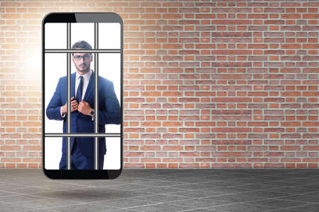 Online and internet dependency conceptの写真素材