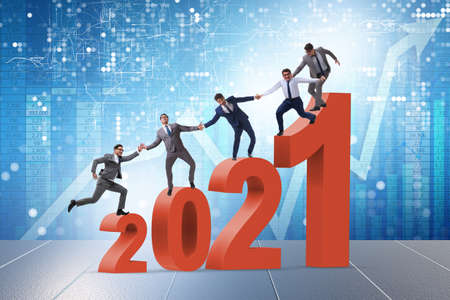 Growth concept with transition between 2020 and 2021