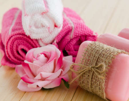 Healthy lifestyle concept with aromatic soaps