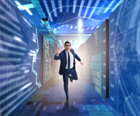 Businessman in abstract business conceptの写真素材