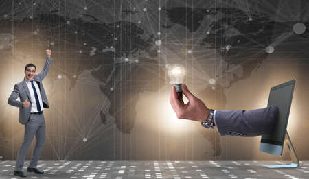 Bright idea concept with business people