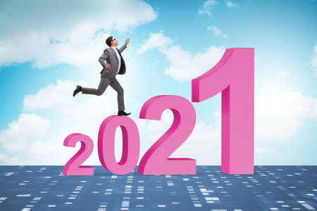 Growth concept with transition between 2020 and 2021