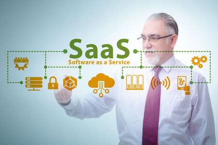 Software as a service - SaaS concept with businessmanの写真素材