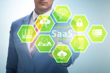 Software as a service - SaaS concept with businessmanの写真素材