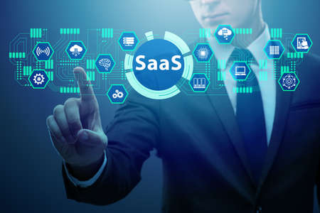 Software as a service - SaaS concept with businessmanの写真素材