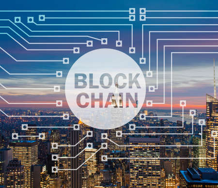 Blockchain concept in database managementの写真素材