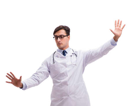 Young doctor isolated on white backgroundの写真素材