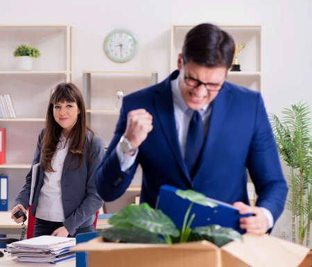 Person being fired from his workの写真素材