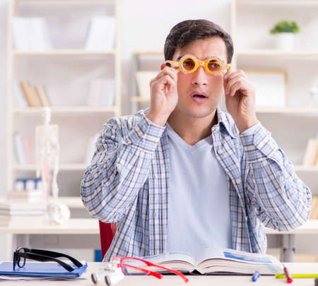 Medical student sitting at the lecture in university