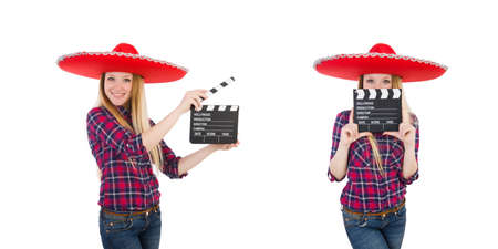 Funny mexican with sombrero in conceptの写真素材