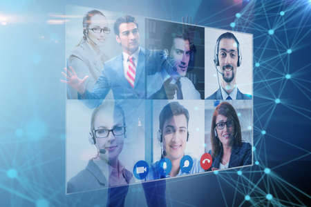 Concept of remote video conferencing during pandemic