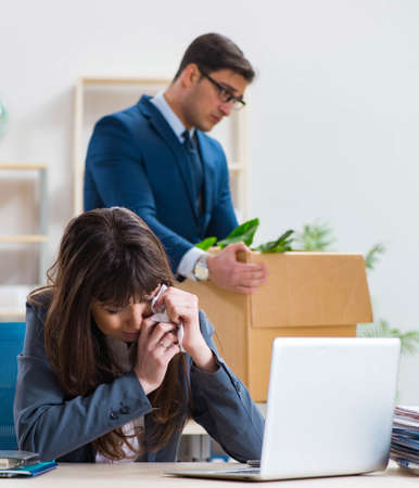 Person being fired from his workの写真素材