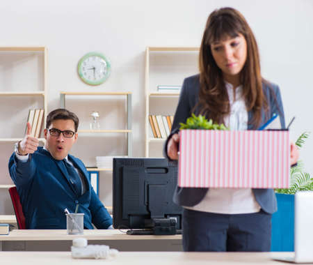 Person being fired from his workの写真素材