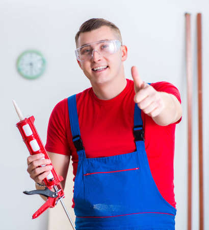 Contractor working in the workshopの写真素材