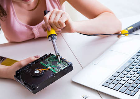 Hard drive repair and data recovery with restorationの写真素材