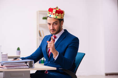 Young king businessman employee working in the office