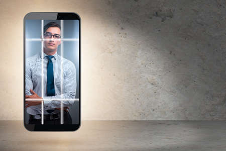 Online and internet dependency conceptの写真素材