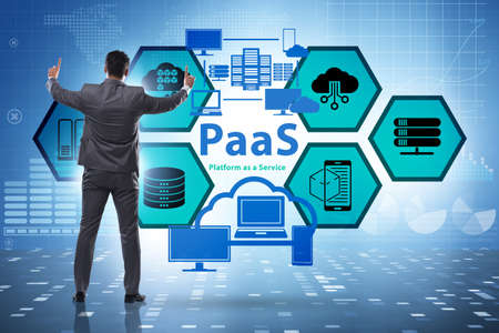 Platform as a service concept with businessmanの写真素材