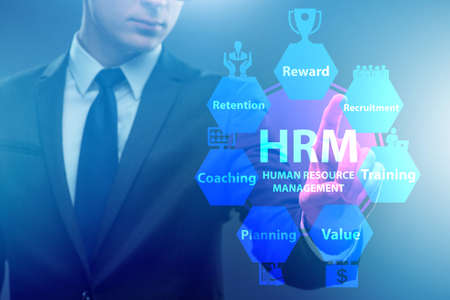 HRM - Human resource management concept with businessmanの写真素材