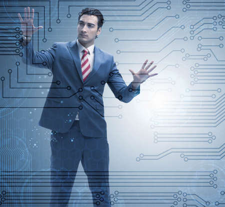 Businessman in trading and finance conceptの写真素材