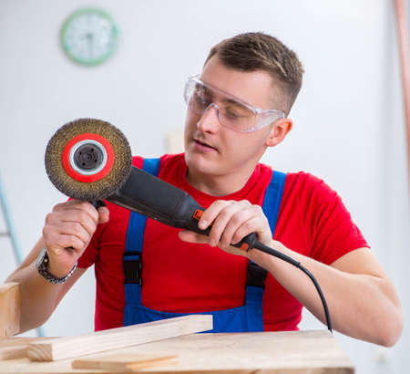 Contractor working in the workshop