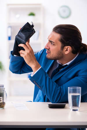 Young male accountant in budget planning conceptの写真素材