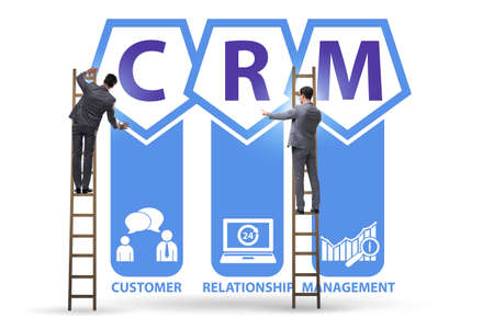 CRM custromer relationship management concept with businessmanの写真素材