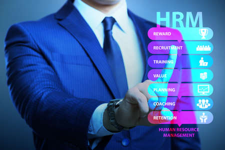 HRM - Human resource management concept with businessmanの写真素材