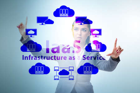Businesswoman in infrastructure as a service concept