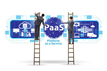 Platform as a service concept with businessmanの写真素材