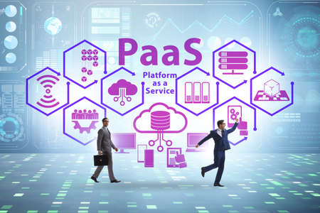 Platform as a service concept with businessmanの写真素材