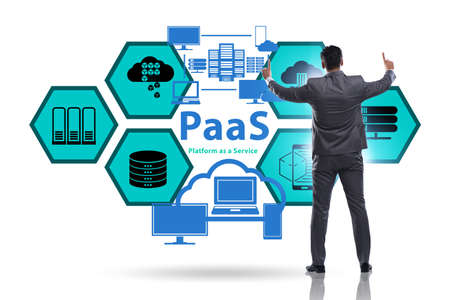Platform as a service concept with businessmanの写真素材