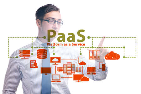 Businessman in platform as a service conceptの写真素材