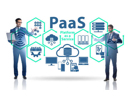 Platform as a service concept with businessmanの写真素材