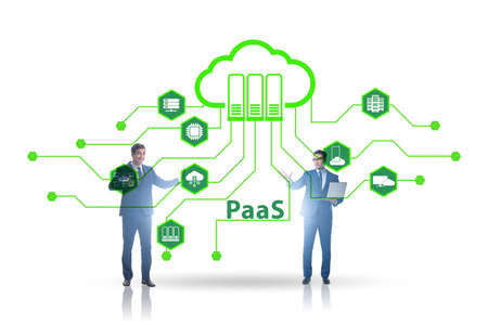 Platform as a service concept with businessmanの写真素材