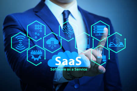 Software as a service - SaaS concept with businessmanの写真素材
