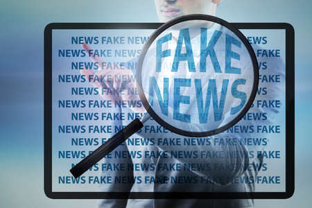 Fake news concept in information manipulation conceptの写真素材