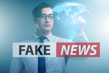 Fake news concept in information manipulation conceptの写真素材