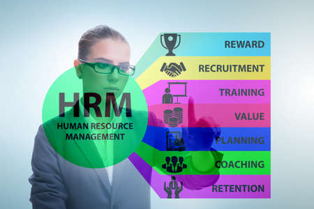 HRM - Human resource management concept with businesswomanの写真素材