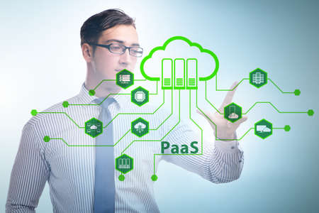 Businessman in platform as a service conceptの写真素材