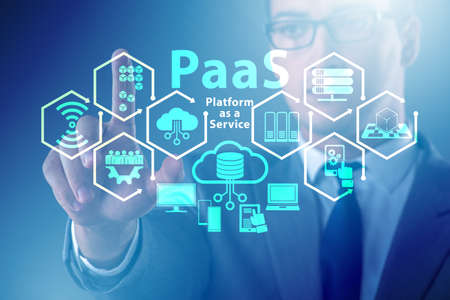 Businessman in platform as a service concept