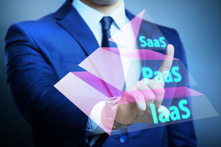 PAAS IAAS SAAS concepts with businessmanの写真素材
