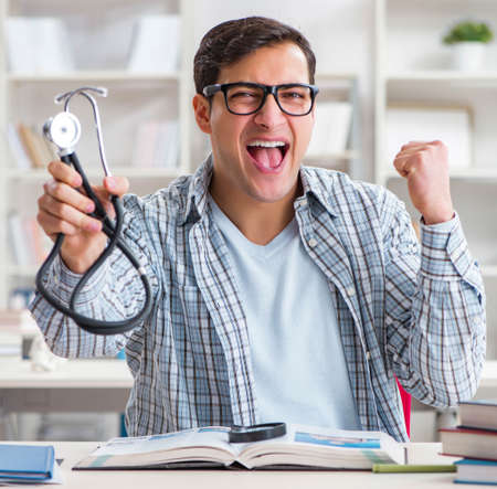 Medical student sitting at the lecture in universityの写真素材