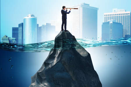 Businessman in forecasting and business planning conceptの写真素材