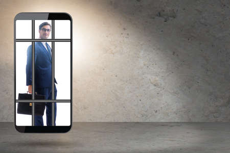 Online and internet dependency conceptの写真素材