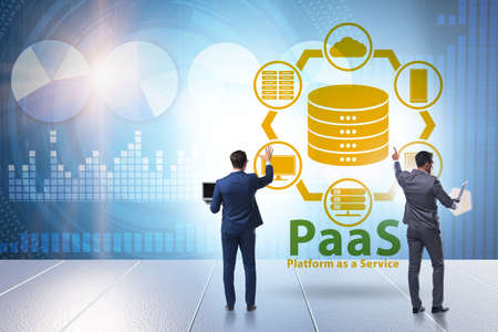 Platform as a service concept with businessmanの写真素材